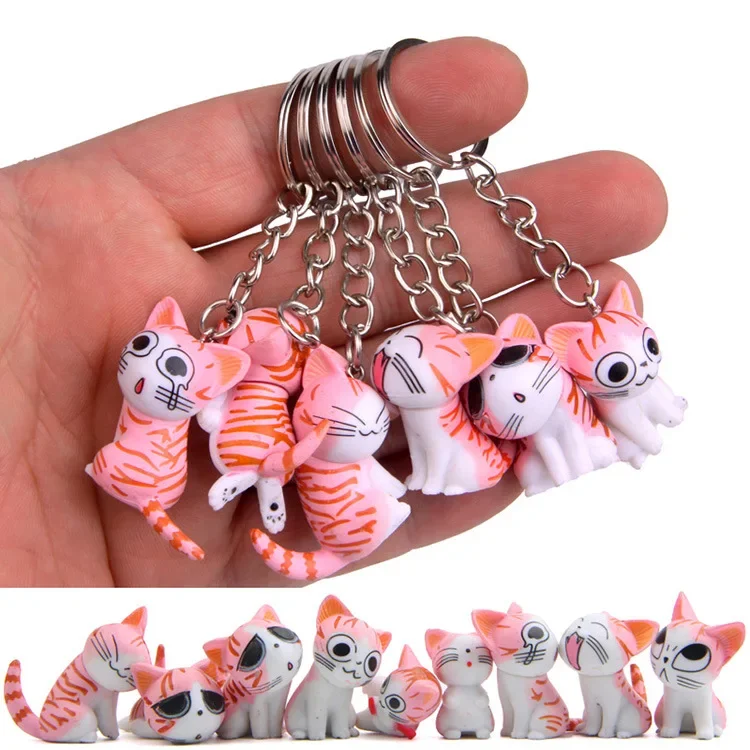 9pcs/set Cute Kawaii Cat Chi\'s Sweet Home Keychain Keyring Women Pendant Cartoon Figures Key Ring Cosplay Accessories Xmas Gifts