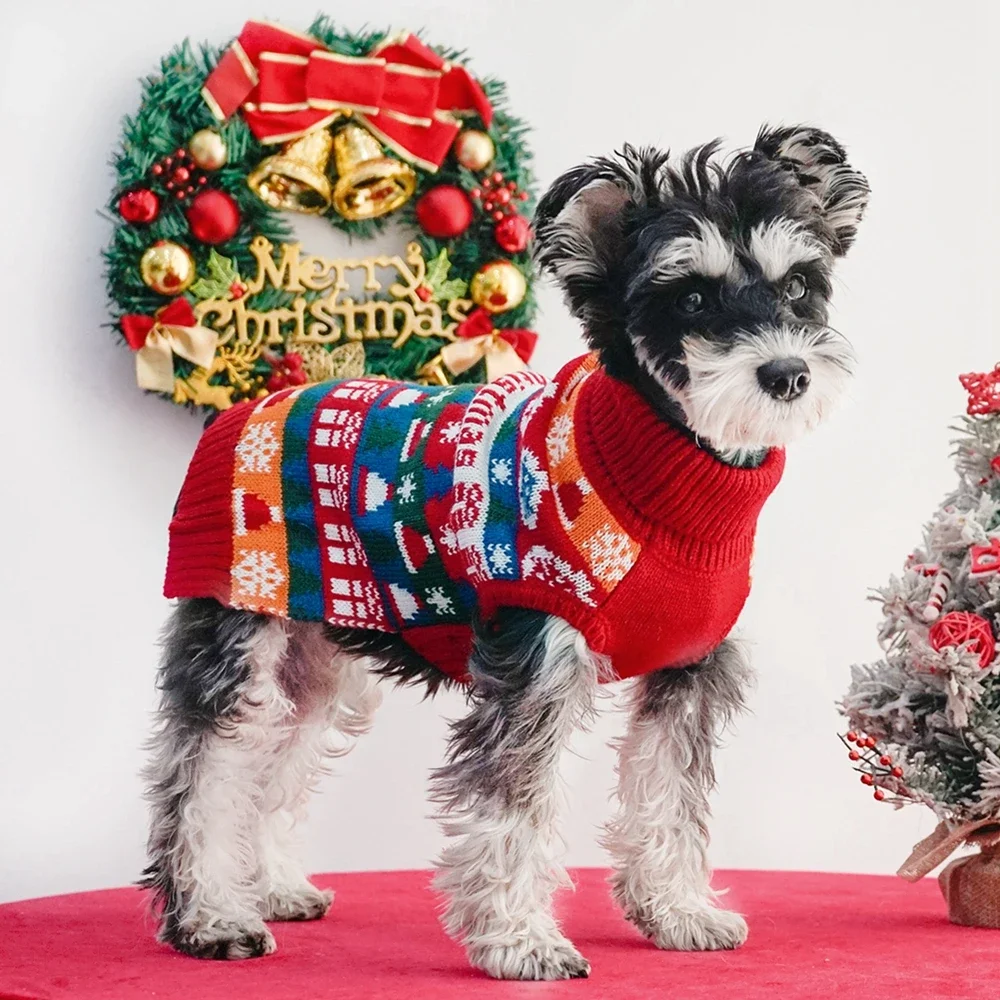 

Puppy Sweaters Christmas Pet Clothes Winter Warm Pet Knitwear Clothing for Small Dogs Cute Warm Knitted Puppy Cat Costumes