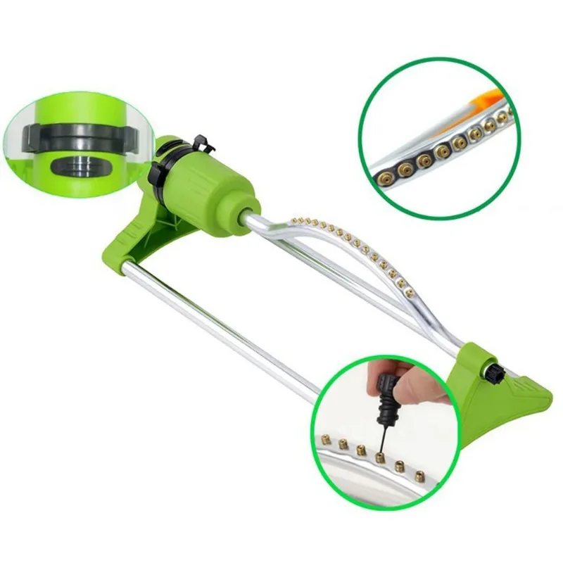 

180 ° Автоматическая распашная насадка, спринклер с 17 отверстиями, инструмент для орошения садовых цветов, аксессуары для полива зеленого газона на открытом воздухе