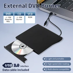 USB 3.0 Type-C DVD Burner Recorder External RW CD Writer Slim DVD-ROM Optical Drive Reader Player Portable for PC Laptop