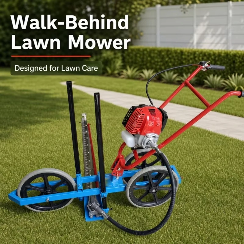4 Stroke Push Lawn Mower Herb Harvesting Orchard Weeding Stubble Shredder Multi Purpose Garden Tool