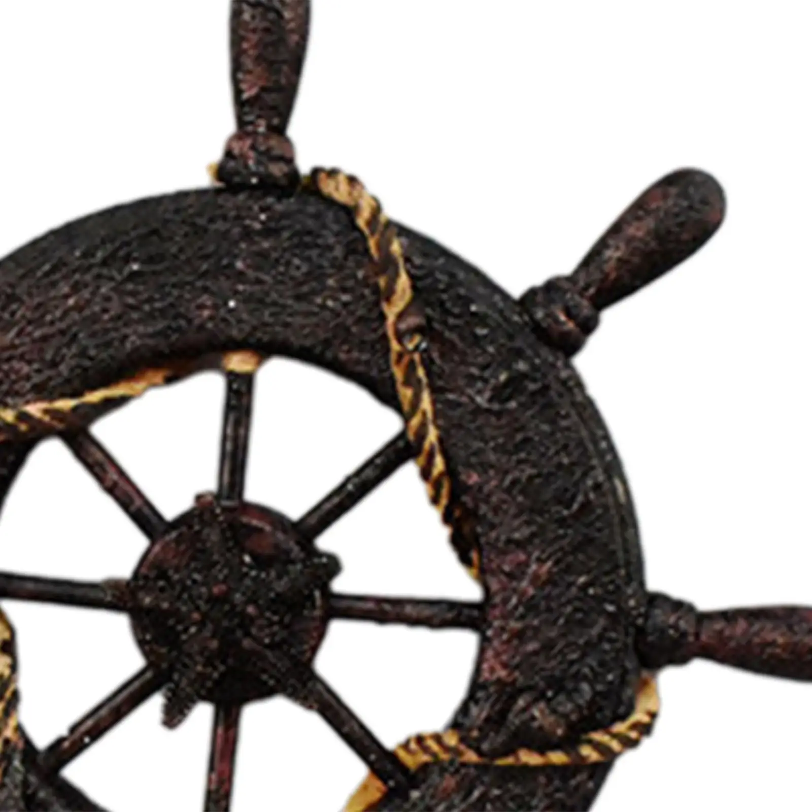 Nautical Boat Steering Wheel Wood Decor Ship Rudder Wall Art for Bedroom Architecture Theme