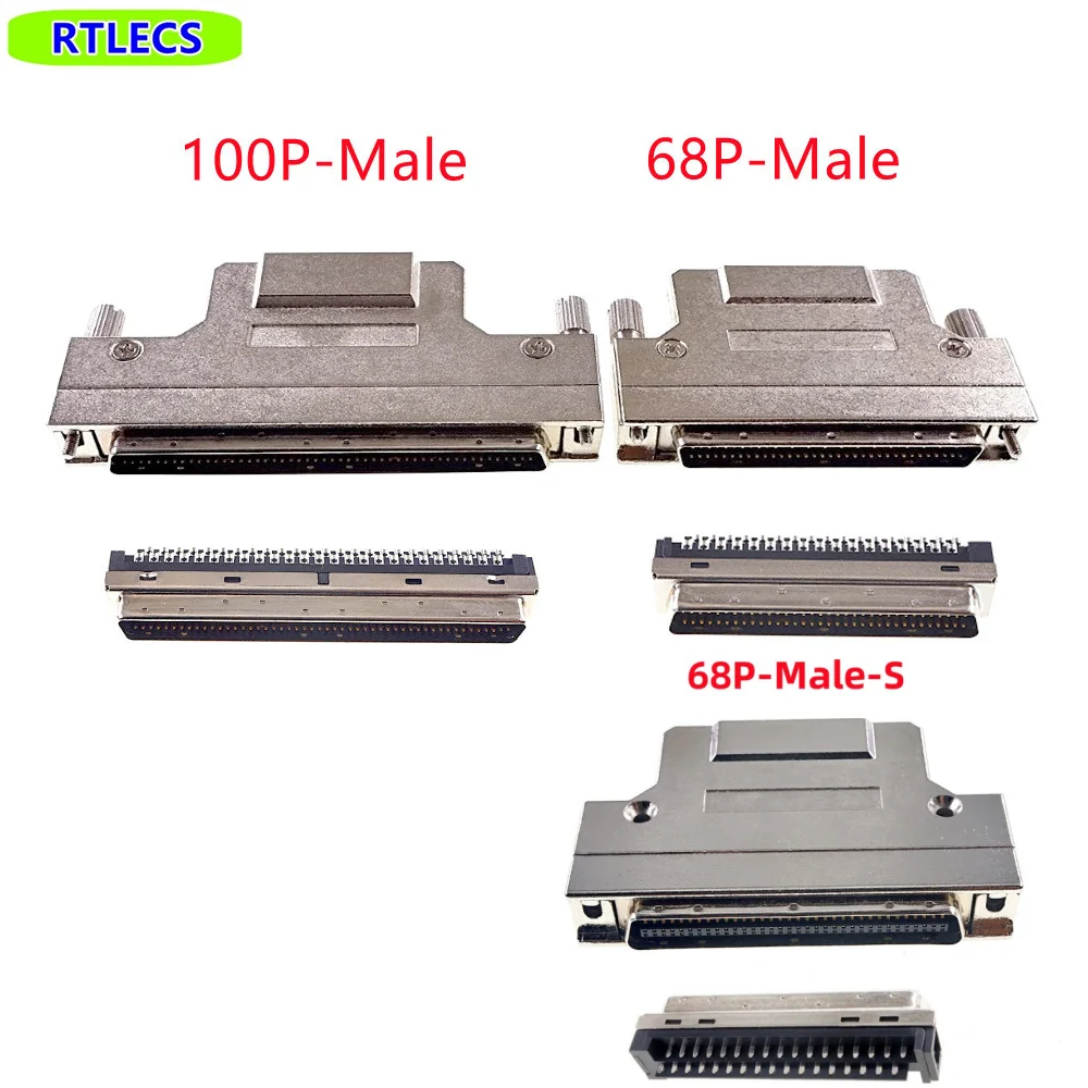 1 3 5 20 Piece SCSI Cable Adapter HPDB 68 100 Pin Male Plug Extension Computer Connector Wire Solder Zinc Alloy Metal Shell