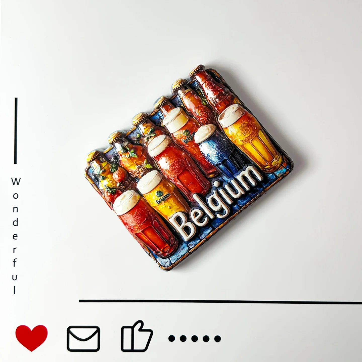 Belgium, beer, cultural characteristics, decorations, travel souvenirs, beer glasses, creativity, refrigerator stickers