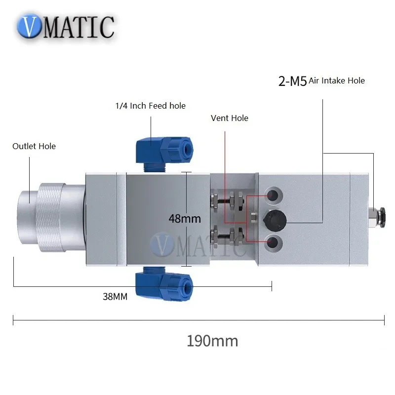 Free Shipping Dual Double Action Glue 1:1 Ratio Suck Back Big Large Flow Dispensing Pneumatic Valve