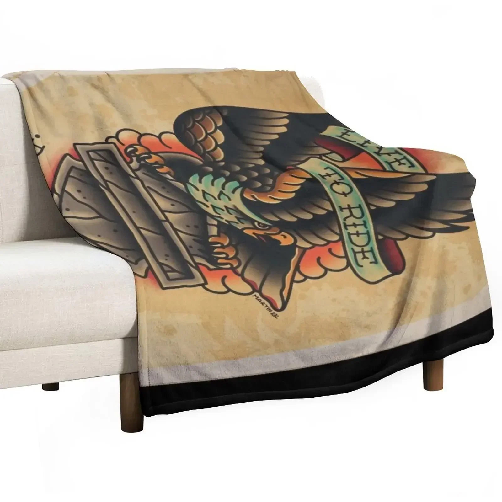 

Live to ride Eagle (Horizontal Version) Throw Blanket Giant Sofa Thermal Kid'S Furry Blankets