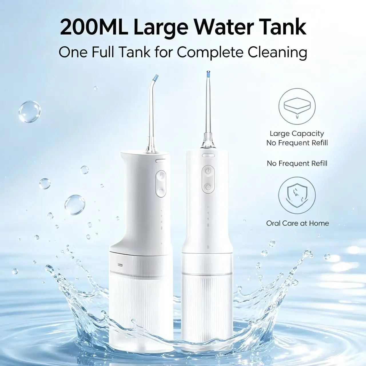 Portable Oral Irrigator USB Rechargeable Water Flosser 5 Modes 230ML Water Tank Waterproof Dental Water Jet Teeth Cleaner For Ho