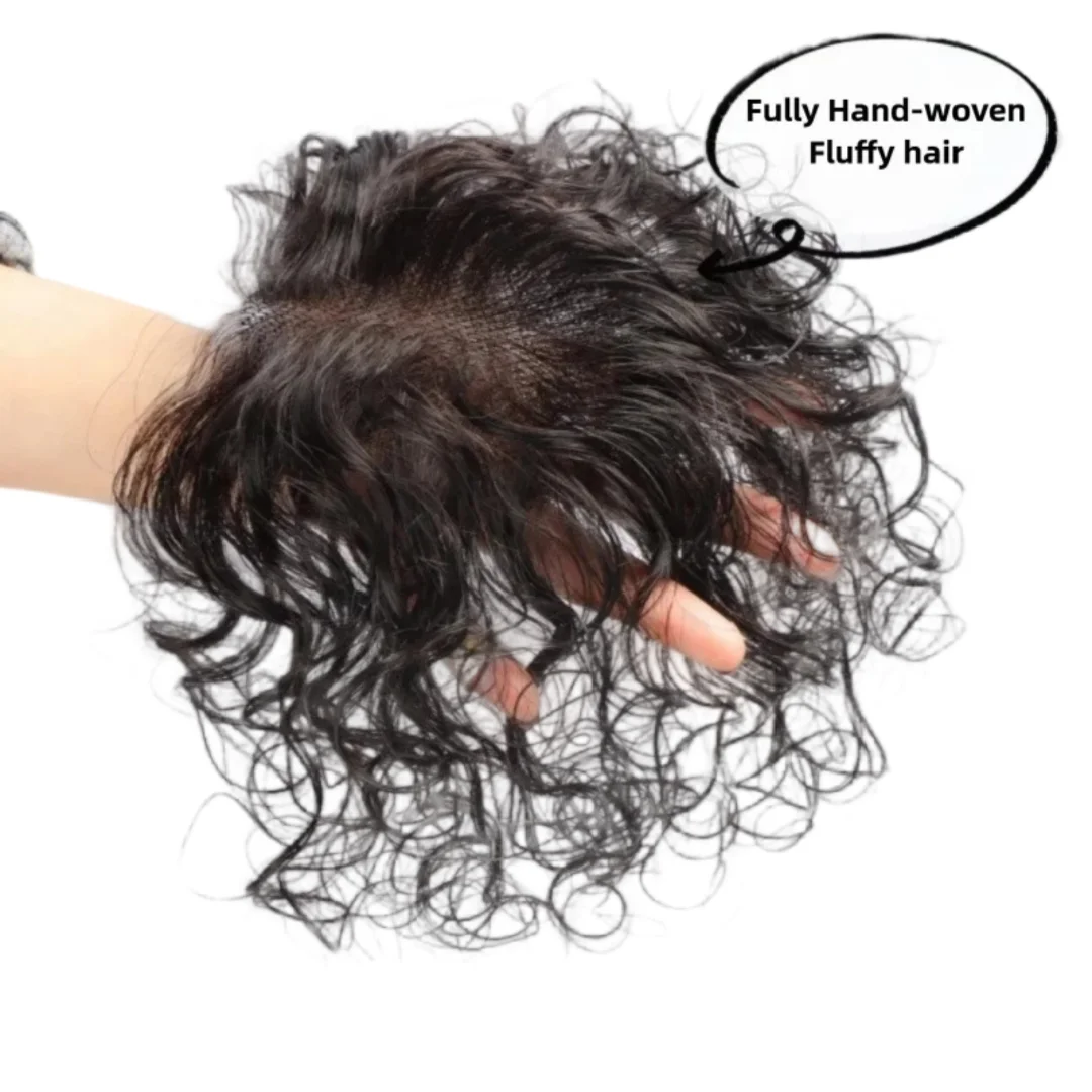 超薄型レースヘアピース-女性用-カール人毛ヘアピース-クリップ付き-前髪ヘアエクステンション-日常使い-自然な見た目