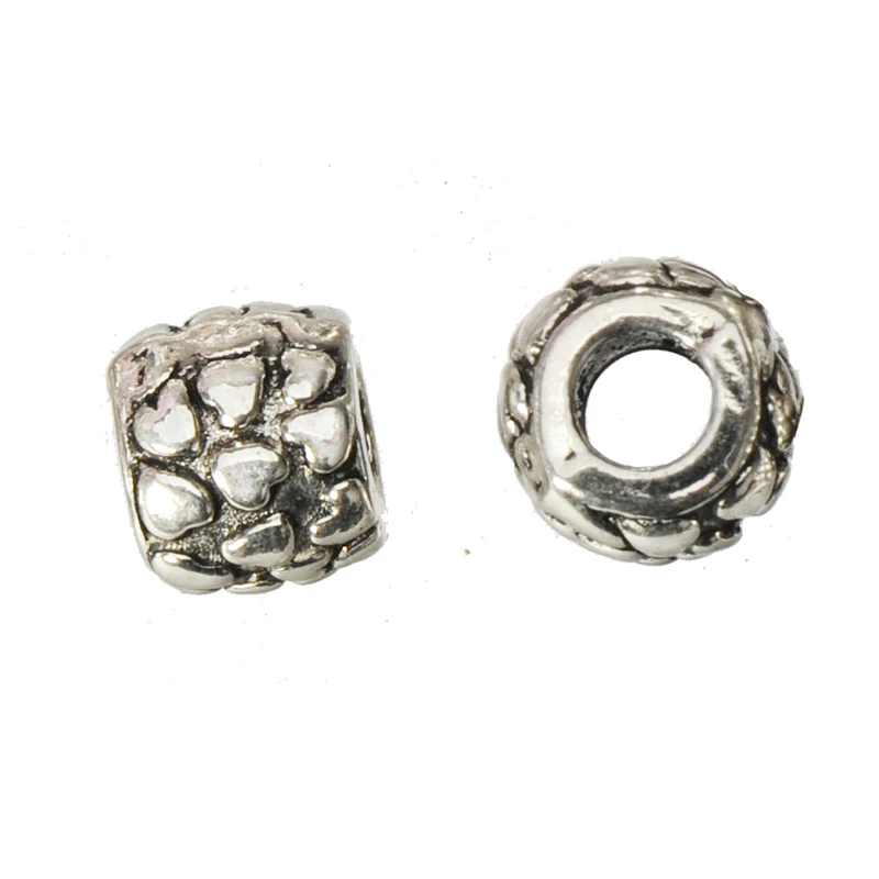 Beads Accessories Make Up Own Hands Diy Jewellery Bangle Berloques 20pcs Round Heart Large Hole Metal Crafts Components Supplies