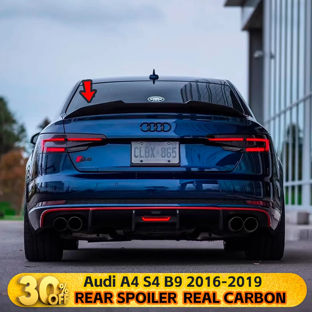 

Для Audi A4 S4 B9 2016-2019 PSM Стиль FRP/натуральный Углерод Fibe багажник губа Ducktail спойлер Крылья автомобильные Внешние аксессуары для тюнинга