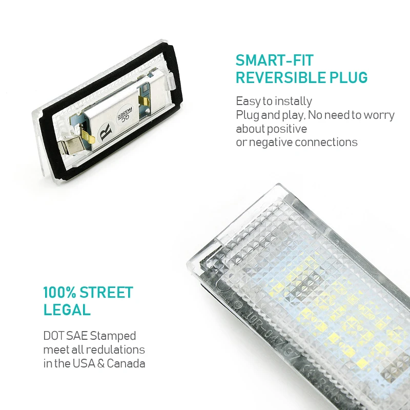 2Pcs/set For BMW E46 4D/5D Touring 1998 1999 2000 2001 2002 2003 2004 2005 Car LED License Plate Lights Auto Accessories