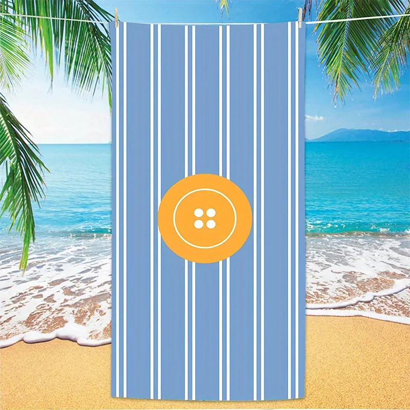 

Beach Towel Orange Button Printed Pattern Sun Protection Windproof Suitable for Swimming Pool Camping Travel Blanket