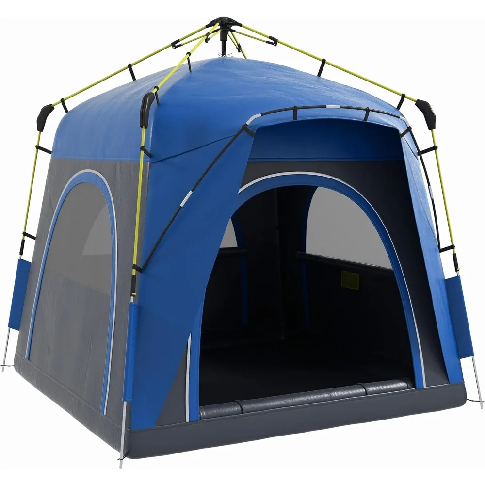

Camping Tents 4 Person Pop Up Tent Quick Setup Automatic Hydraulic Family Travel Tent w/Windows, Doors Carry Bag Included