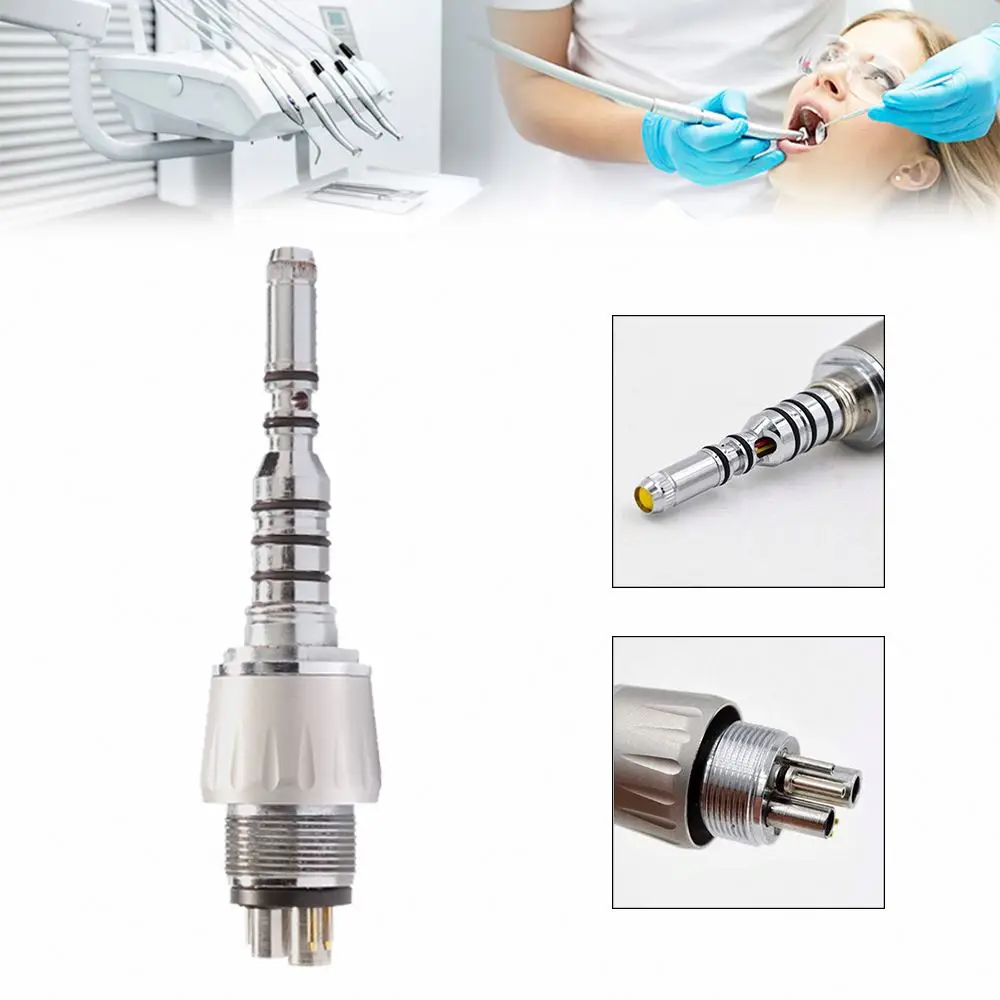 den tal Quick Coupling Coupler Fiber Optic Handpiece Adaptor LED 2/4/6 Holes Fit in High Speed Dentisit Hand Tools