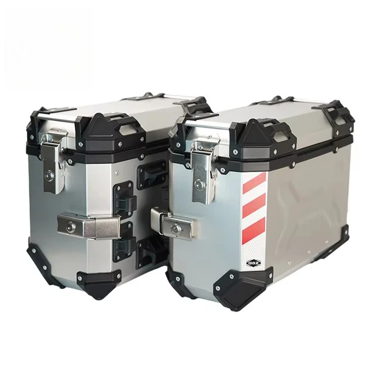 

36L серебристый F2-MOTO мотоциклетный ящик для доставки багажа, алюминиевый корпус, боковая коробка для мотоцикла