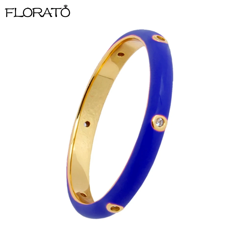 Women's Colorful Enamel Ring, 24K Gold Plated Candy Colors Gift