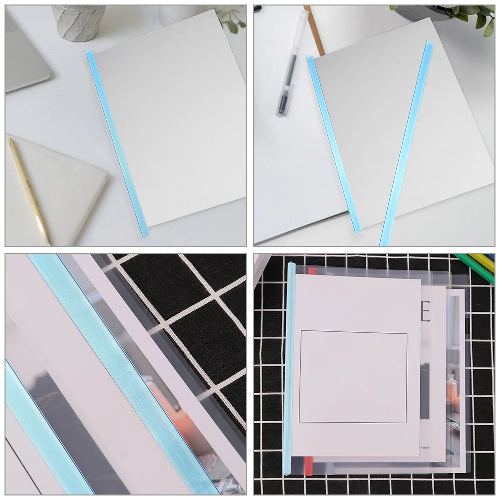 

30 Pcs Slide Transparent Pull Rod Clip Binder Clips Bars Grip Clear Binding Student