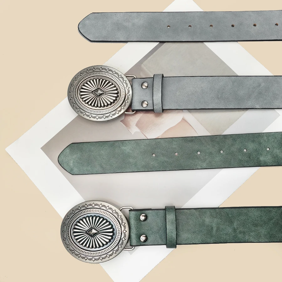 خمر Simia نحت النمط الغربي حزام غير رسمي كلاسيكي حزام الزخرفية فستان الجينز قميص الملحقات