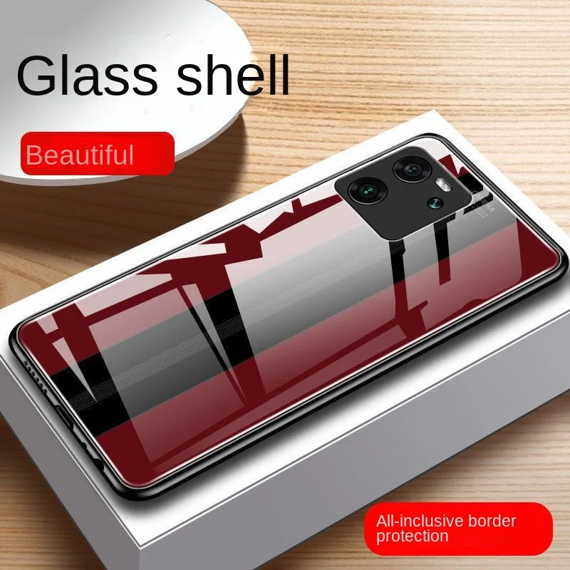 For Xiaomi Mi 13T 12T Pro Case Hard Tempered glass Fashion Runway Protective Back Cover Case For Xiaomi Mi 14 13 12 11 Pro Ultra