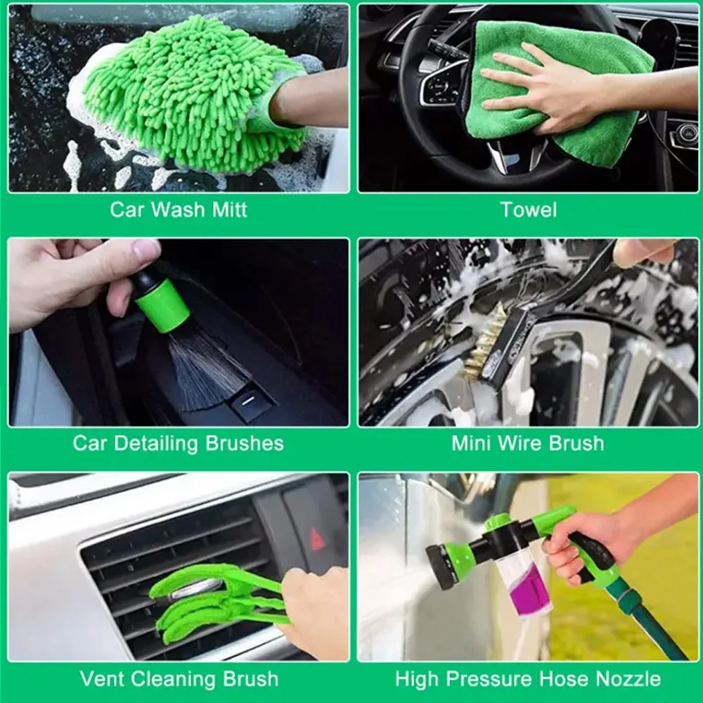 Detailing Brush Set Power Scrubber Drill Brushes Car Polish Pads Car Cleaning Brush For Car Air Vents Rim Dirt Dust Clean Tools - Image 5
