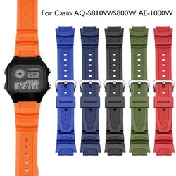 18mm Silicone Watch Strap for Casio AQ-S810W SGW-400H W-800H AE-1000W F-108WH W215 MRW-200H AEQ-110W Waterproof Watch Band