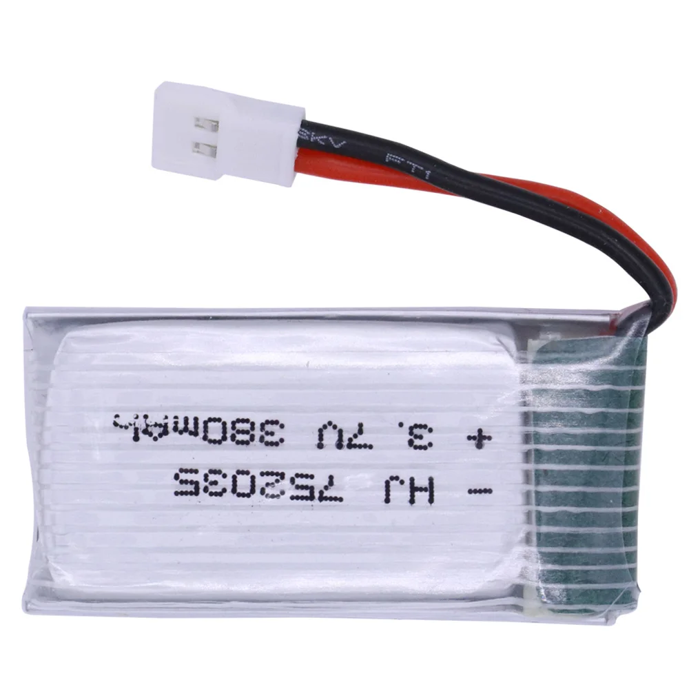 3.7V 380mAh Lipo Battery 25c For Hubsan X4 H107 H107L H107D JD385 JD388 RC Aircraft Multi-Rotors battery 752035