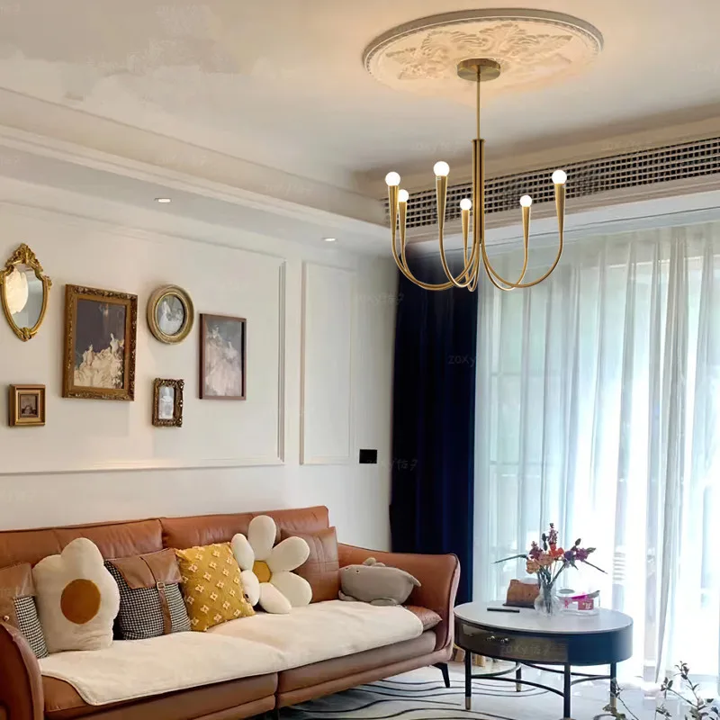 

Vintage American Candle Chandelier Nordic Living Room Main Light Mid Century Modern Luxury Dining Pendant Lamp