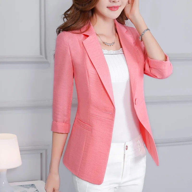 Woman Single Button Blazers Business Office All-match Simple Temperament Soft Fashion Elegant Casual Work Streetwear