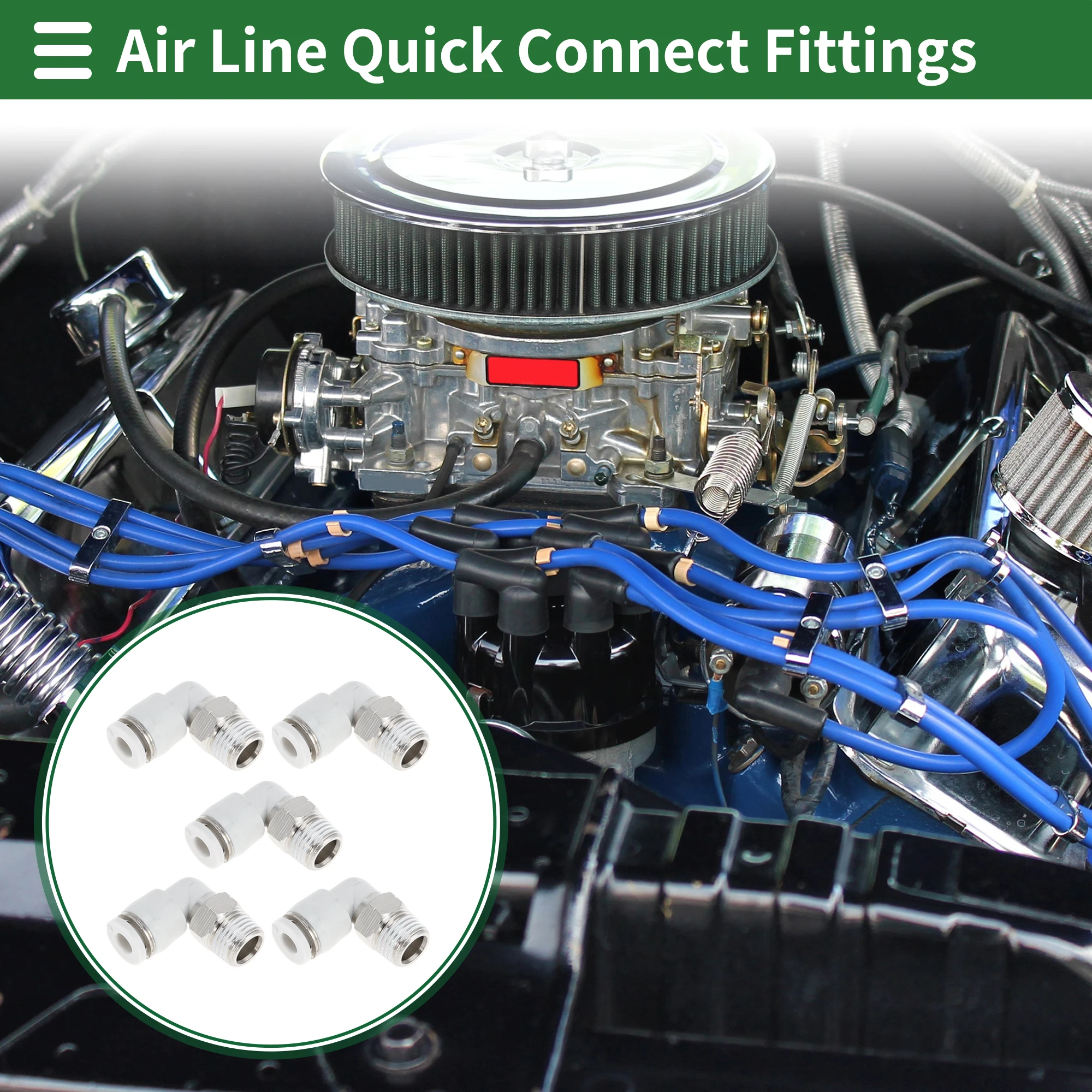 UXCELL 5 stks Pneumatische Snelkoppeling 2-weg Luchtleiding Snelkoppeling 4mm 6mm 8mm 10mm ID Luchtvaartmaatschappij Fittings Auto Accessoires