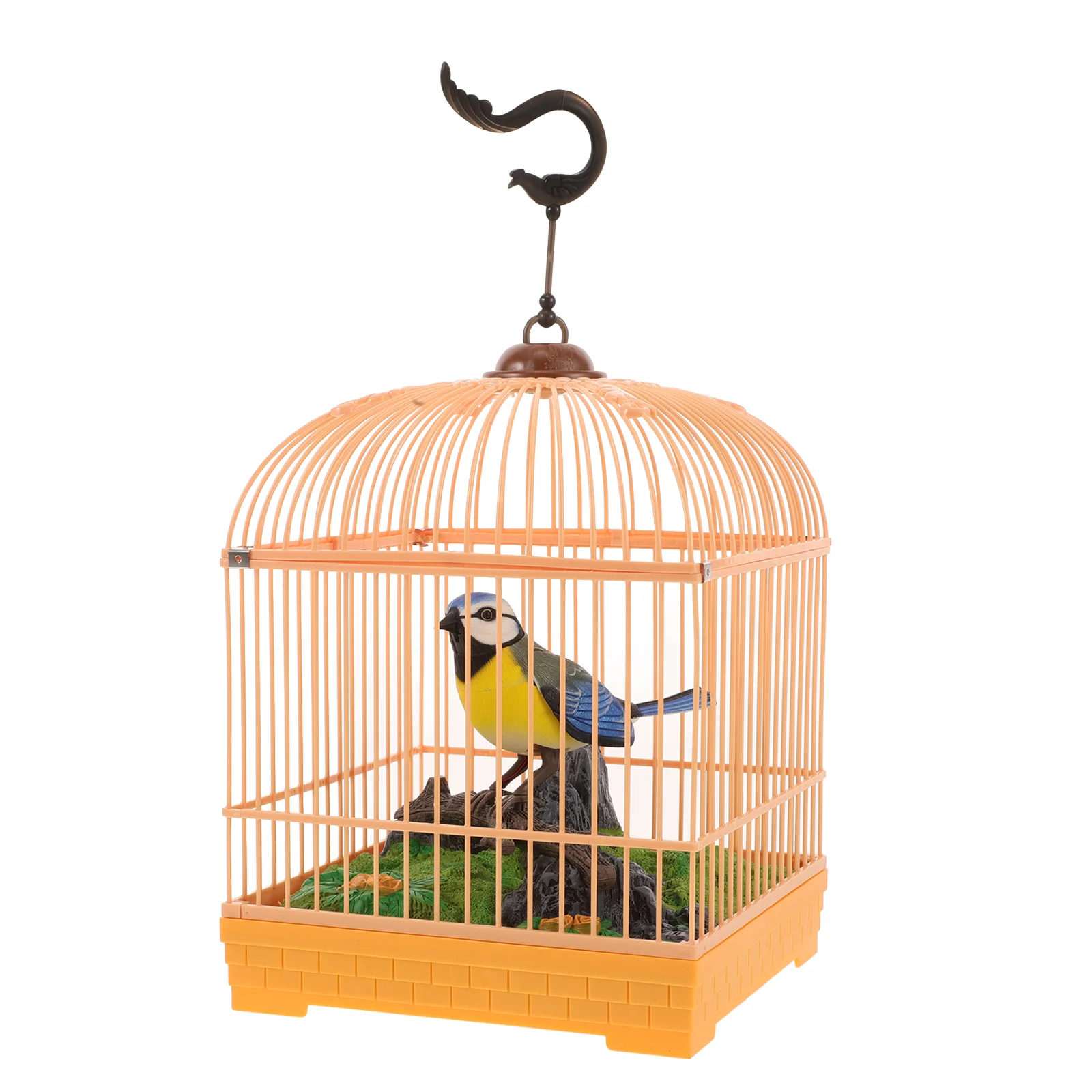 Tots Toys Voice Control Birdcage Induction Birds Realistic Singing Sound Decorate Activated Electric Parrot Decoration