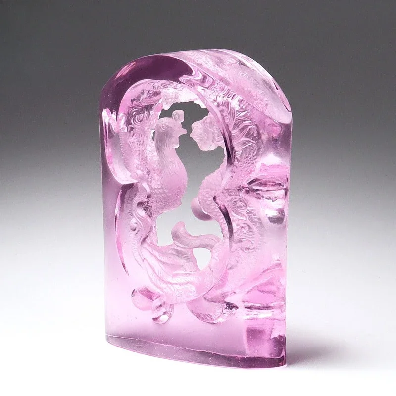

CLL glazed dragon and phoenix Chengxiang creative ornaments, living room entrance decorations, light luxury gifts