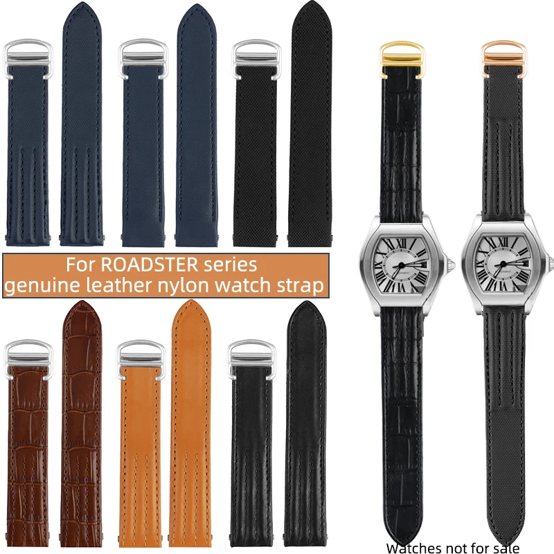 

For Cartier Roadster Quick Release Strap Men's Watch Belt 46mm W6206018 Nylon Strap W6206017 Coal Strap with 18mm Folding Buckle