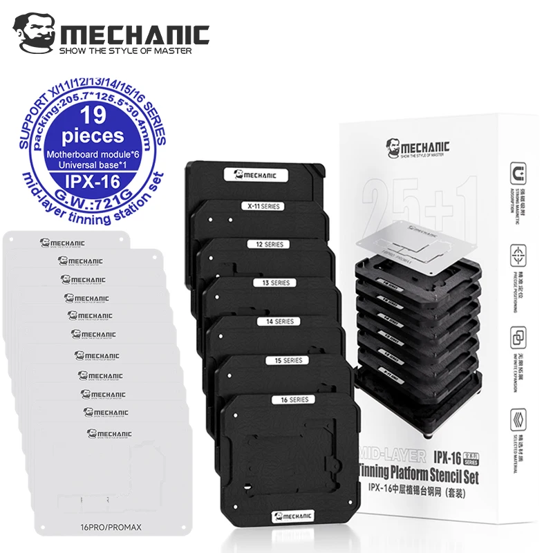 

MECHANIC Mid-layer Tinning Station Set Support iphone X-16 series CPU Positioning Tin Plating Platform Repair Fixture