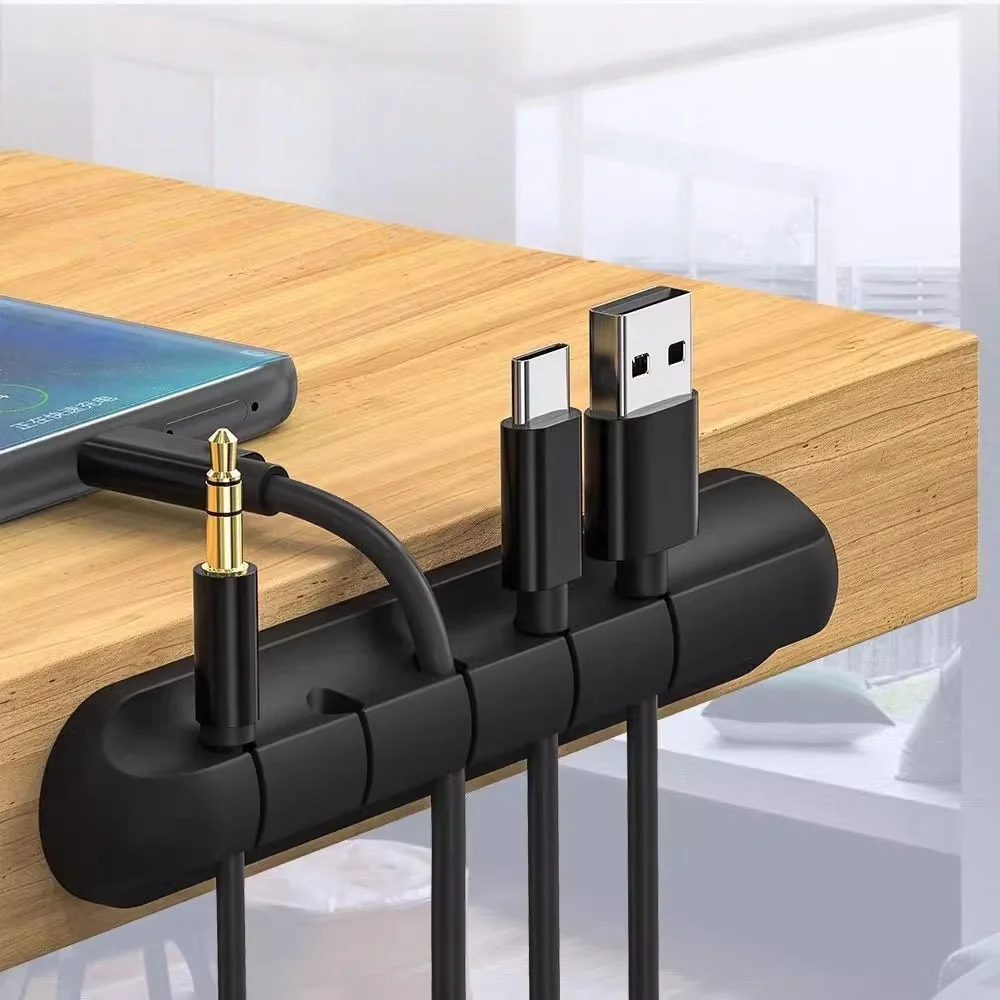 Desktop cable organizer, phone charging cable and data cable organizer, cable management and fastener, suitable for desks,
