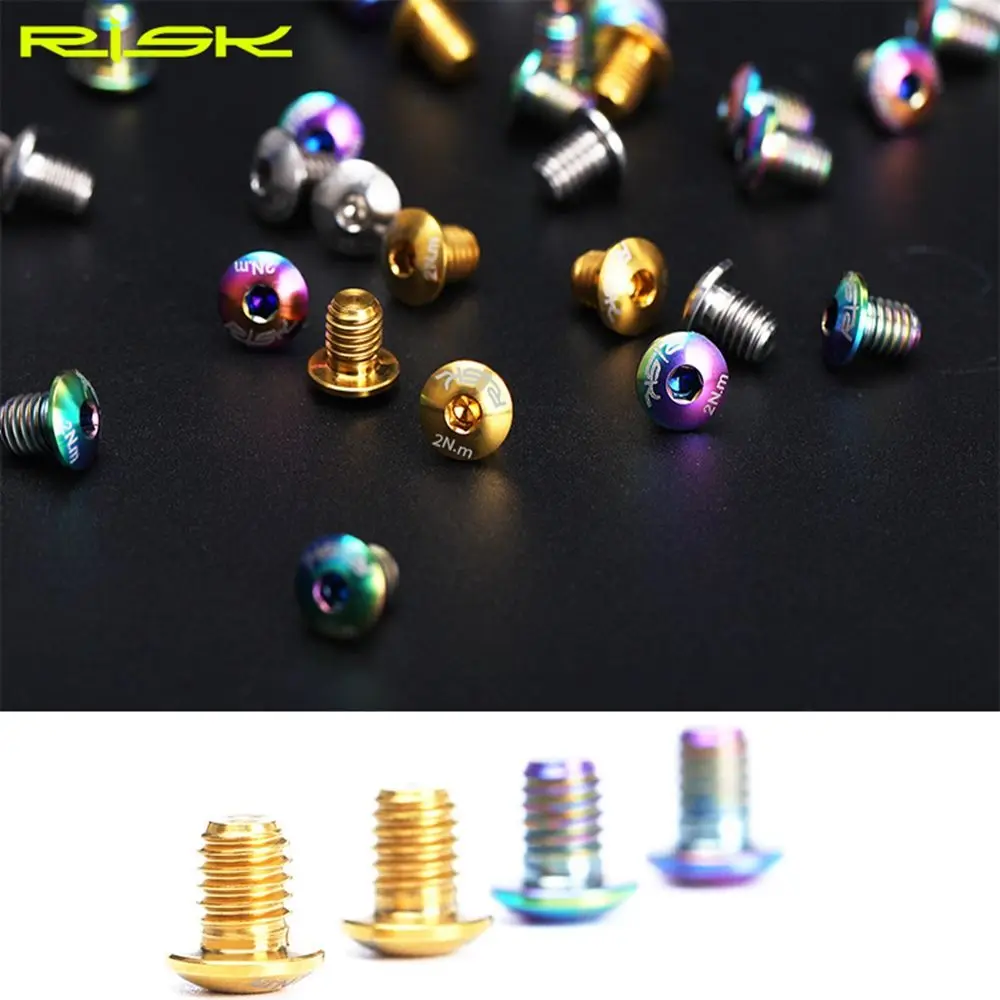 RISK Titanium Bicycle Screws Bike Lid Bolts Titanium Bolts for Bike Brake Lever Disc Fixed Screw Bicycle Hydraulic Components