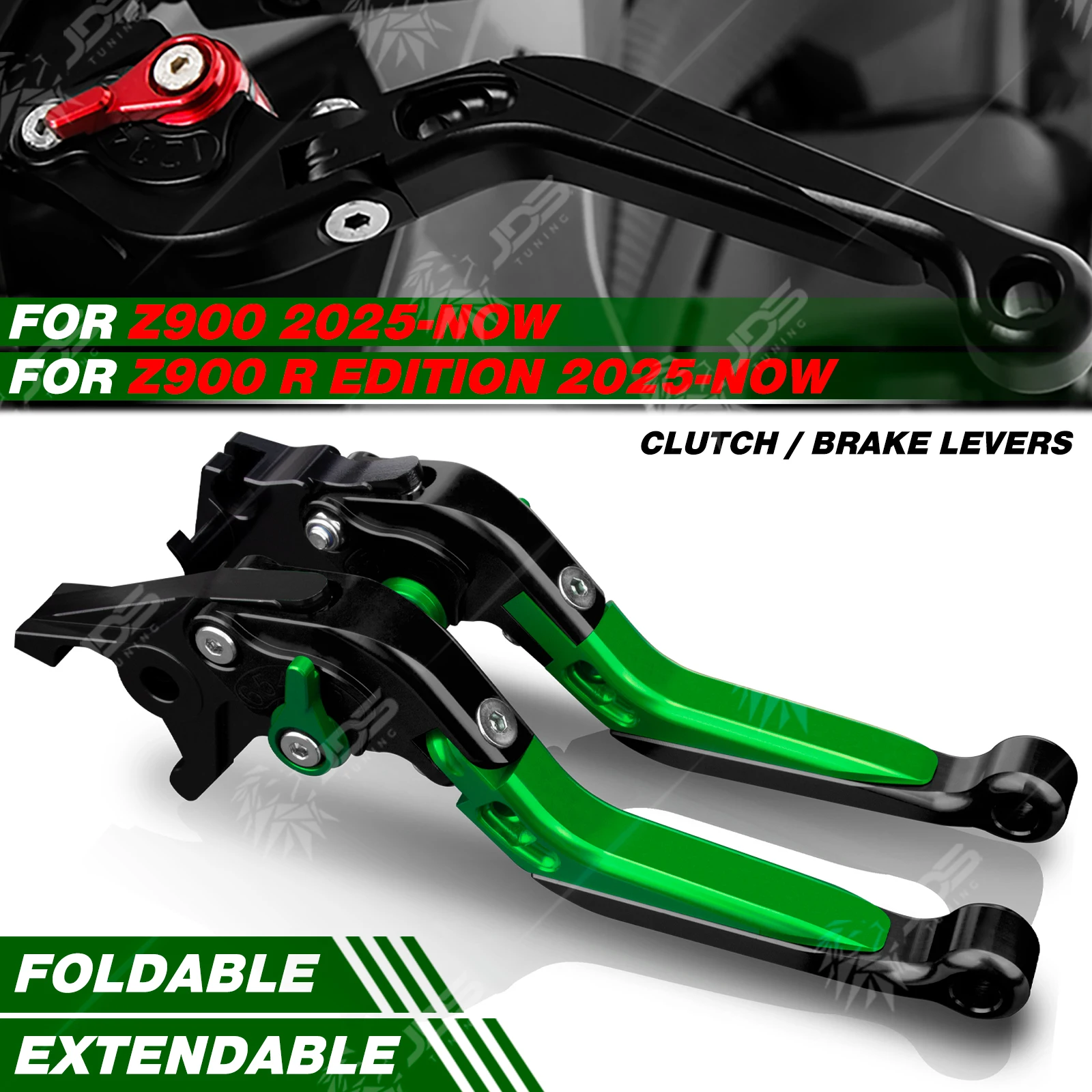

JDSTUNING For Kawasaki Z900/Z900 R EDITION 2025-NOW Folding Clutch and Brake Lever Set Adjustable Levers Accessories Parts