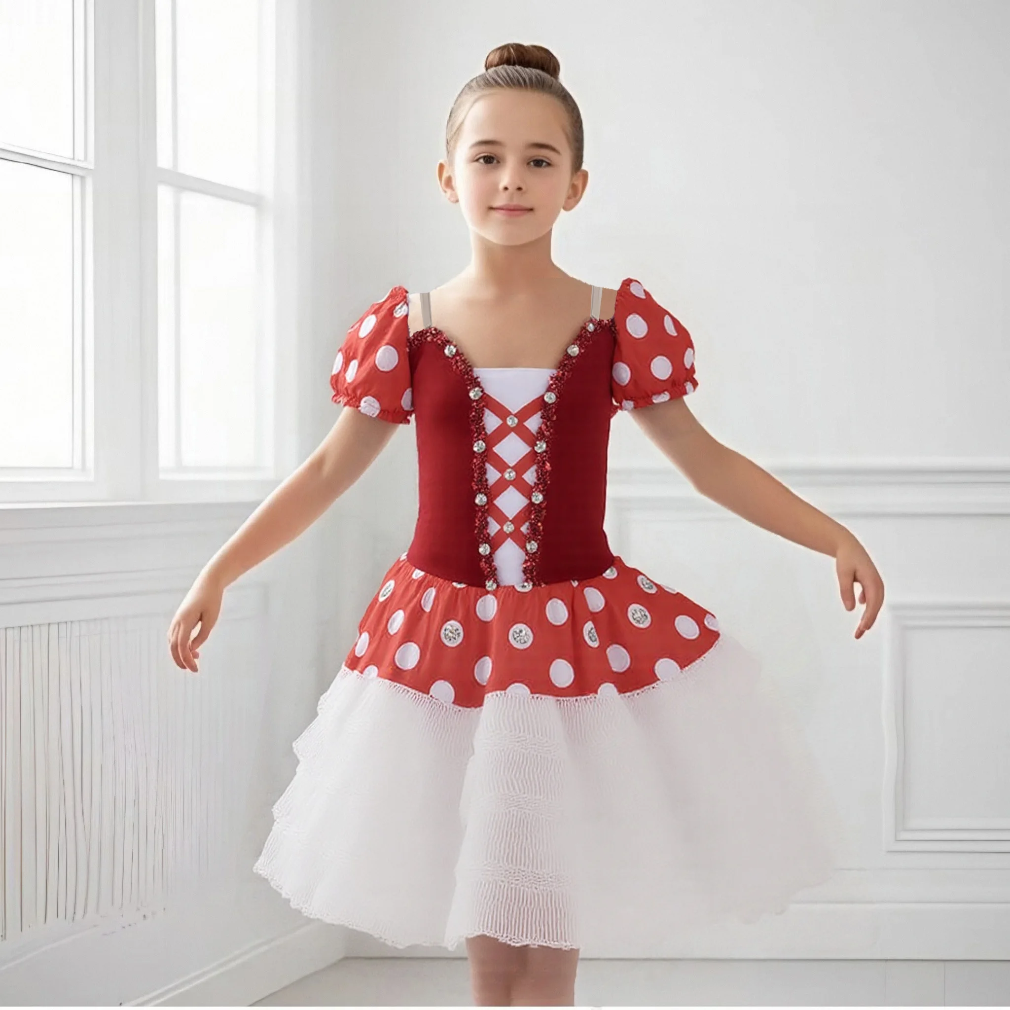 Robe Tutu de ballerine rouge Giselle, longue Costume de danse pour filles et femmes, robe de danse de Ballet pour spectacle sur scène
