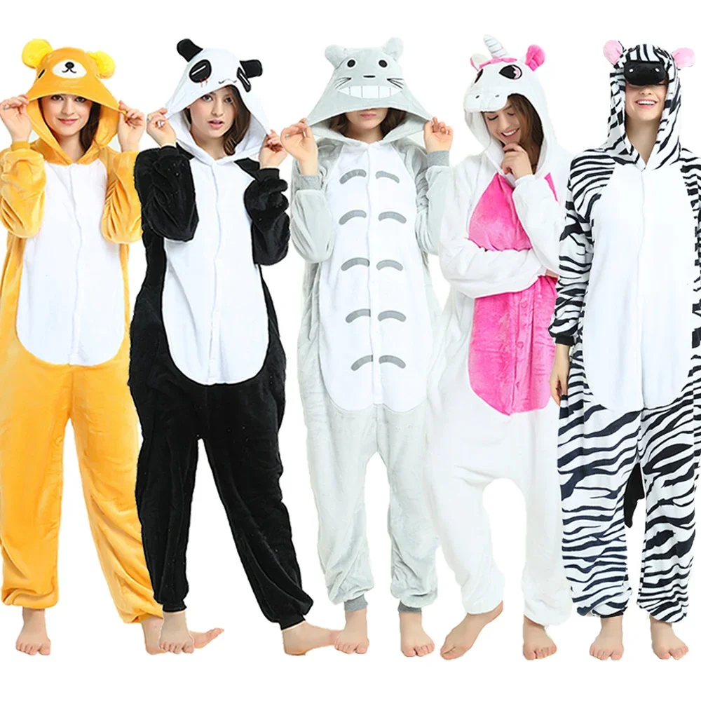 

Panda Cartoon Onesies Kids Children Animal Pajamas Jumpsuits Women Men Sleepwear Onepiece Anime Cosplay Costumes