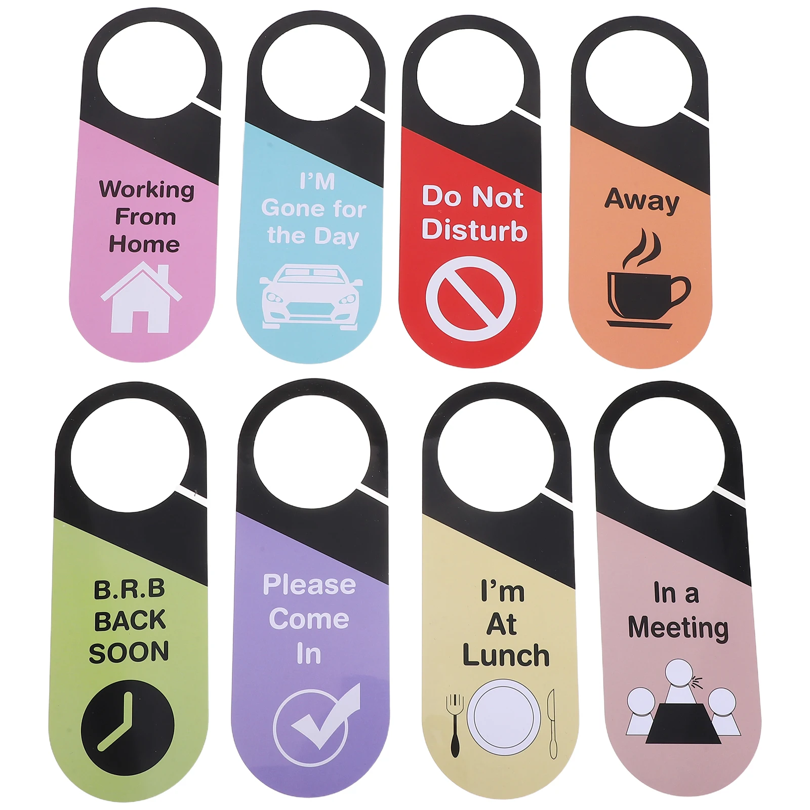 8개 사무실 문걸이 표지판 양면 PVC 방해 금지 환영 회의실 프라이버시 도어플레이트 호텔 침실 회의실용