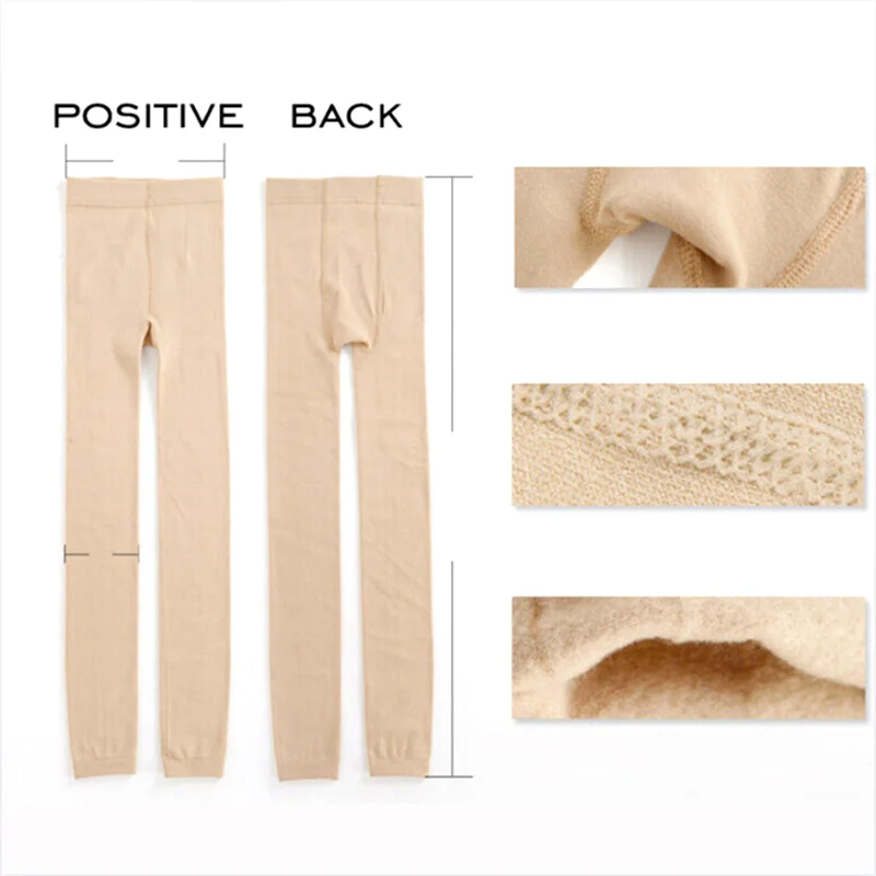 New Velvet High Waist Women Ladies Winter Warm Fleece Lined Thick Thermal Full Foot Tights Pants Polar Pantyhose Wool Leggings