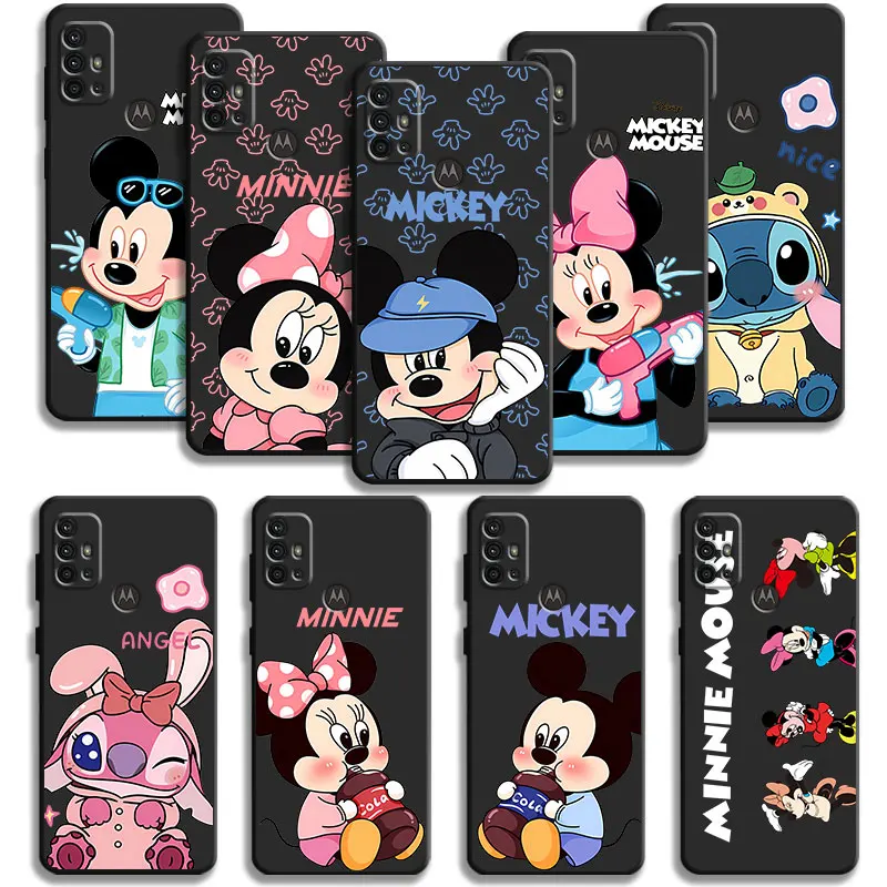 Case For Motorola Edge 40 30 20 Lite G72 G71 G60 G53 G52 G50 G51 G31 G30 G22 G9 One Fusion Plus Disney Cute Mickey Minnie Stitch