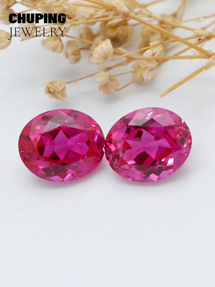 

ChuPing Oval Shape Flame Melted Lab Rubellite Loosegemstone With AGL Certificate Synthetic Cultivate Rubellite Gemstones