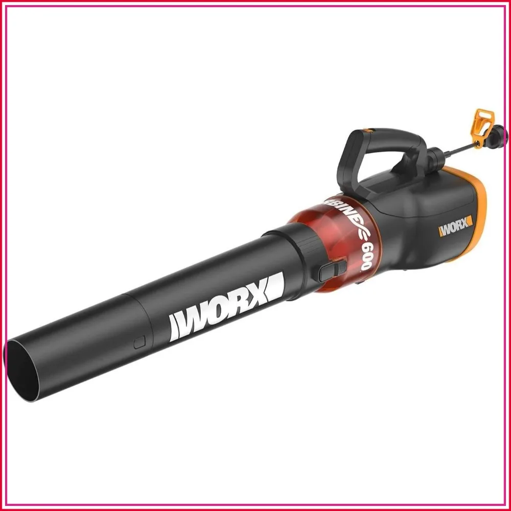 

12 Amp Electric Leaf Blower, Turbine 600 CFM 2 Speed, Corded Lawn Tool
