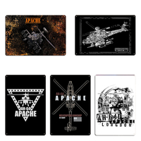 Ah64 Apache Helicopter Apache Guardian attack Helicopter Metal Wall Pub Mural Painting Retro Tin Sign Posters