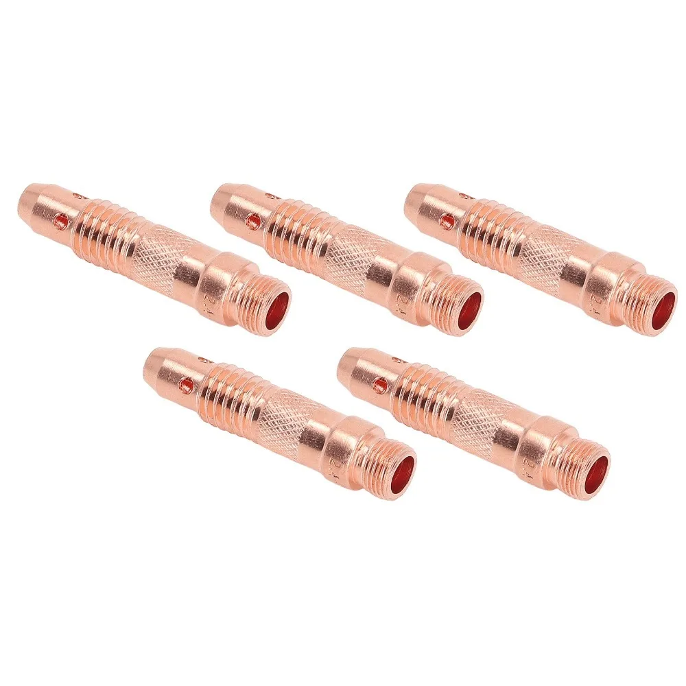 5pcs High Strength TIG Welding Collet Body Standard Thread Copper TIG Torch Collet Body Welding Torch Accessories