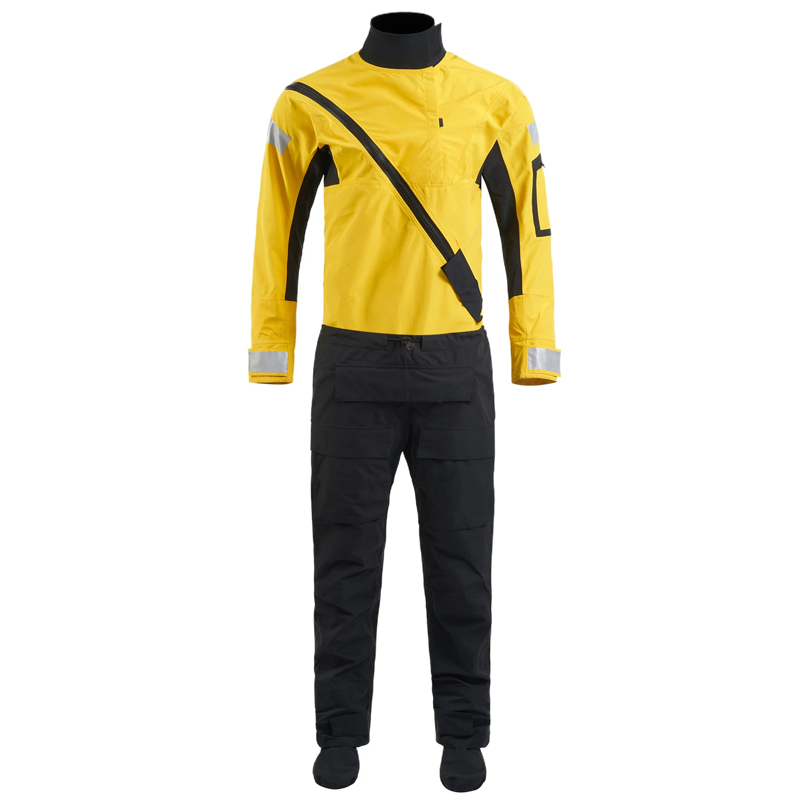 

Men's 3 Layers of Material Waterproof and Breathable 1-Piece Kayak Dry Suit, Latex Neck and Sleeve Cover, DM25