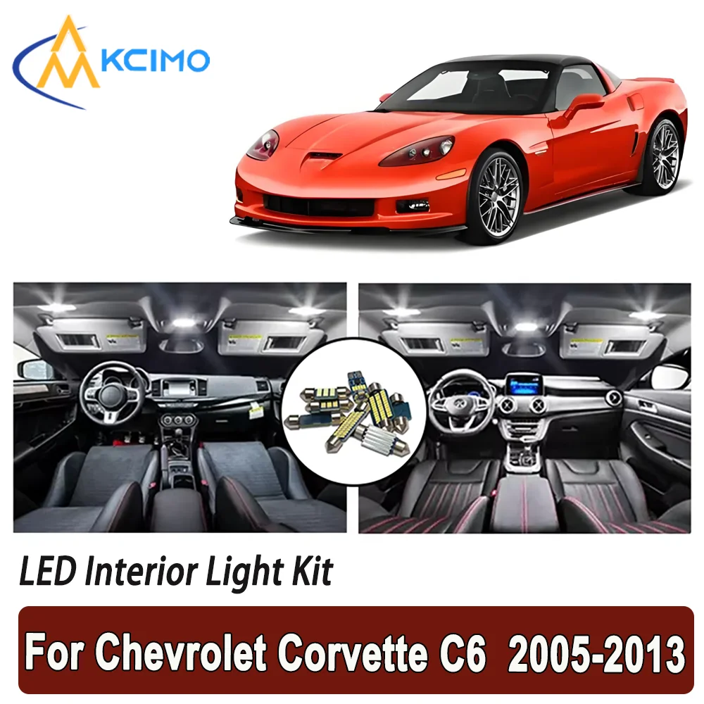 

Kcimo LED For Chevrolet Corvette C6 (2005-2013) Premium Bright LED Interior Dome Map Trunk Light Kit Car Led Lamps Canbus Car