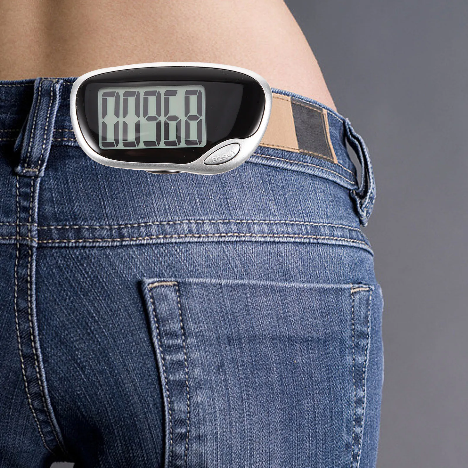 

Large Screen Pedometer Abs Material Portable Step Counter Walking Tracker Outdoor Fitness Running Convenient Passometer Creative