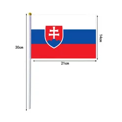 10 Pcs/lot Slovakia Hand Waving Flags 14x21cm Slovakia Flag Wholesale