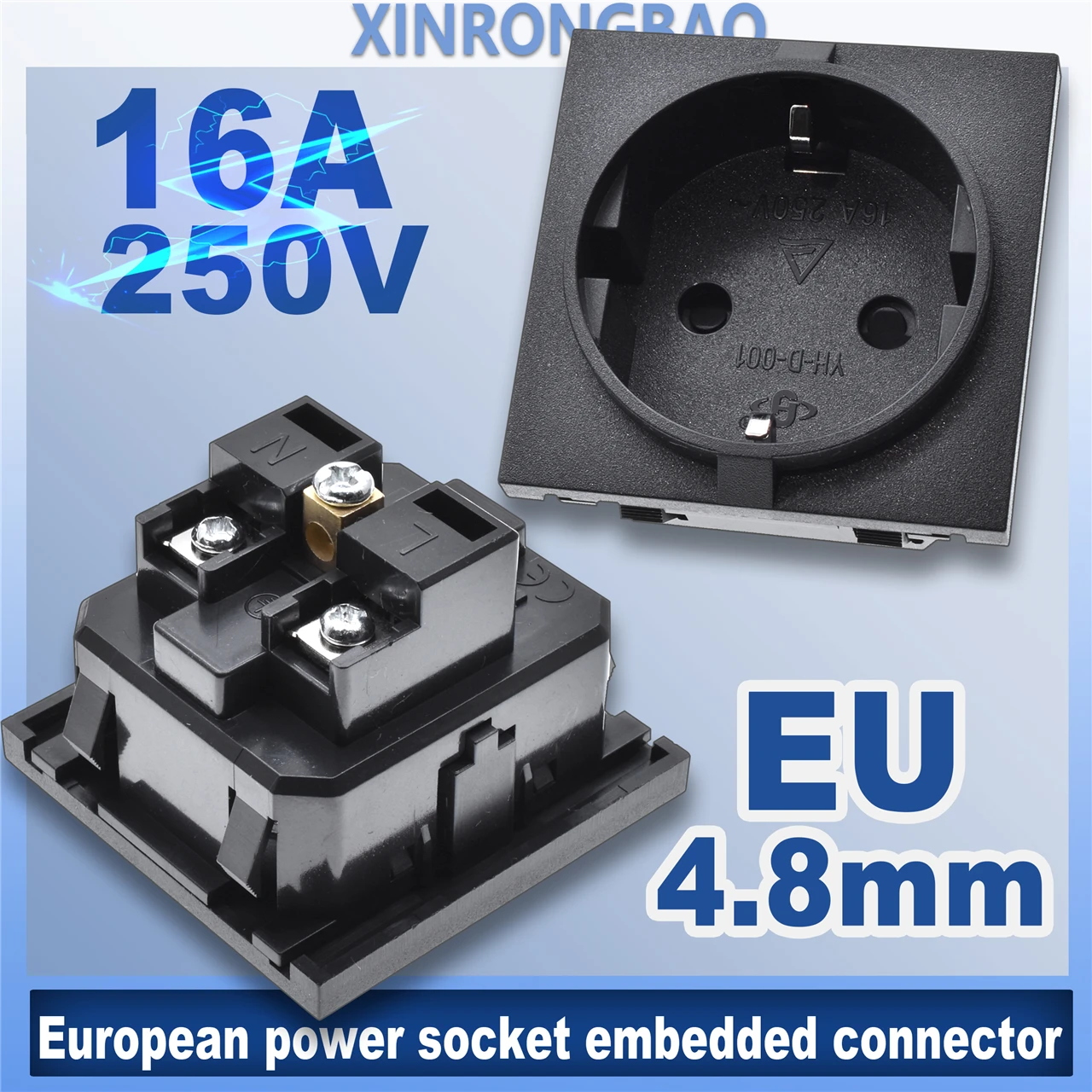 Inversor de salida industrial integrado para enchufe europeo, enchufe eléctrico universal para Rusia y Corea del Sur, Conector de corriente alterna de 16a